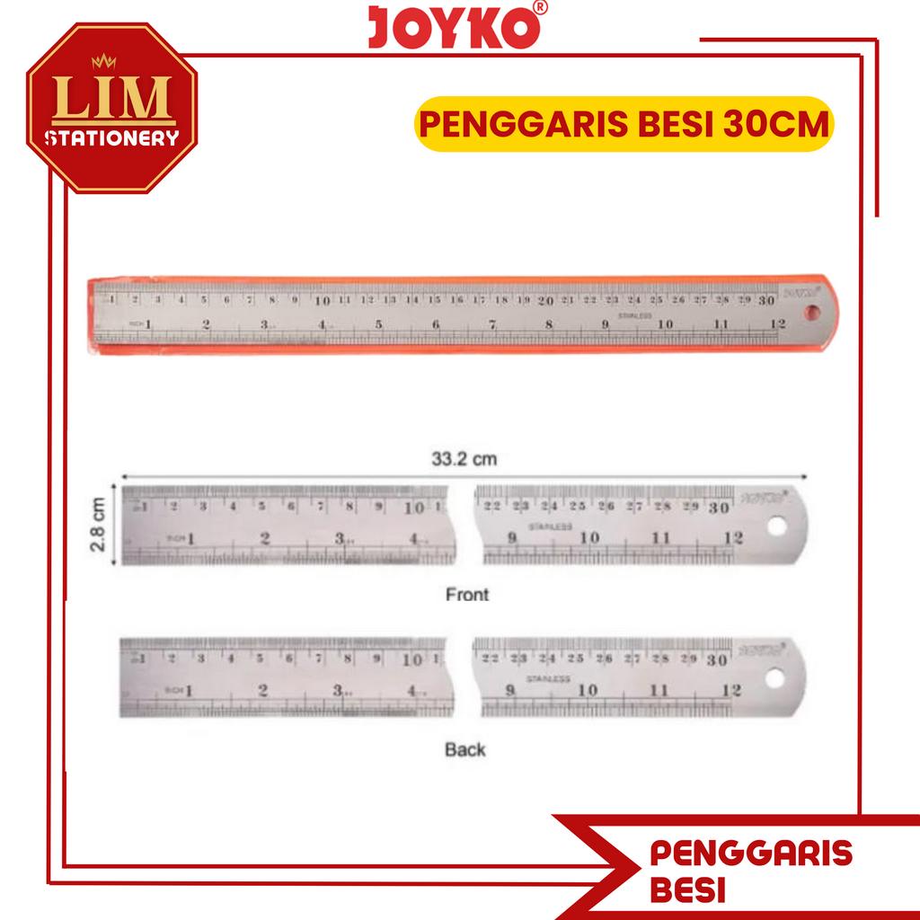 

Joyko Penggaris Besi 30cm Stainless Steel (Pcs)