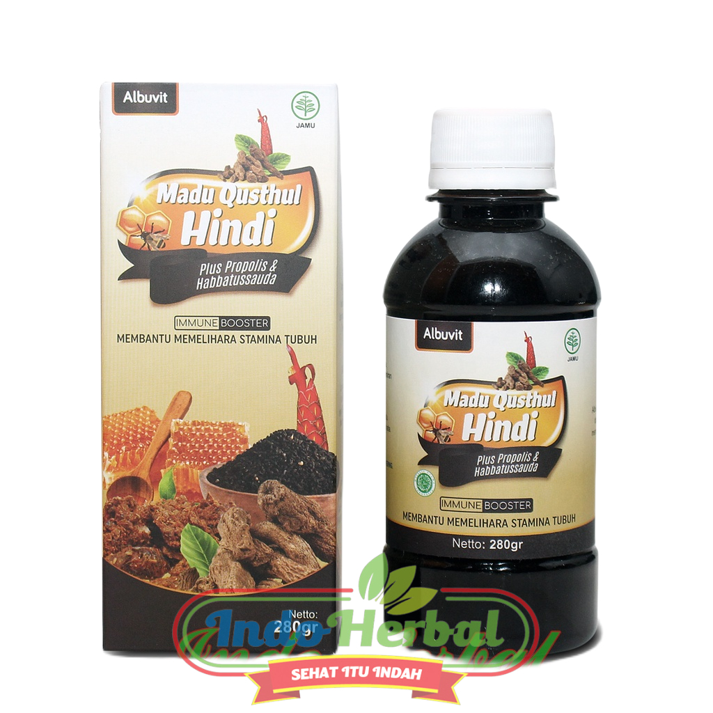 Madu Albuvit Qusthul Hindi plus Propolis Habbatussauda Khusnul Hindi 280gr