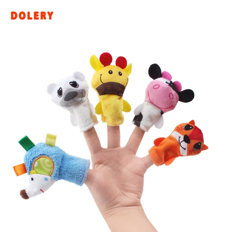 5pcs / set Mainan Interaktif Boneka Jari Bentuk Landak Bahan Plush Lembut Untuk Orang Tua + Anak