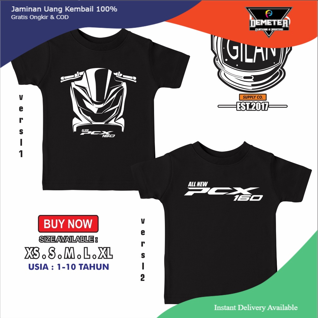 Kaos Baju Anak Motor HONDA ALL NEW PCX 160 Kaos Anak Otomotif - DEMETER CLOTH