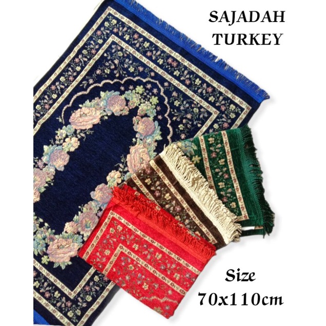 Sajadah Turki Premium Rumbai Rajut Motif TERBARU Perlengkapan Sholat UKURAN JUMBO 70x110cm SAJADAH TRAVELING GROPSIR DAN ECERAN