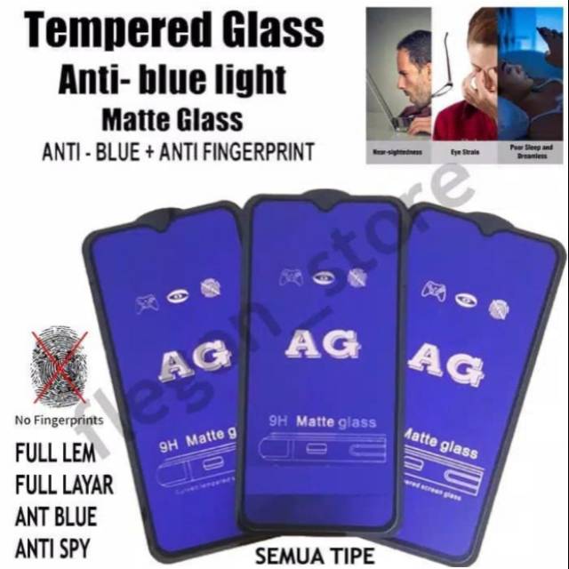 Tempered Glass Oppo Reno 3 Matte Anti Blue + Anti Minyak SC