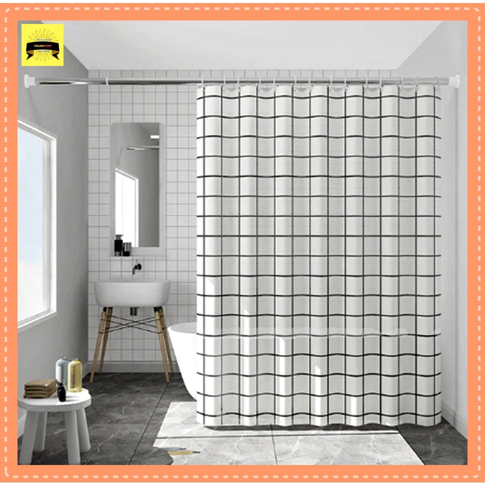 Tirai Kamar Mandi Anti Air Tirai Plastik Kamar Mandi 180Cm Gorden Kamar Mandi Tirai Anti Air Hordeng