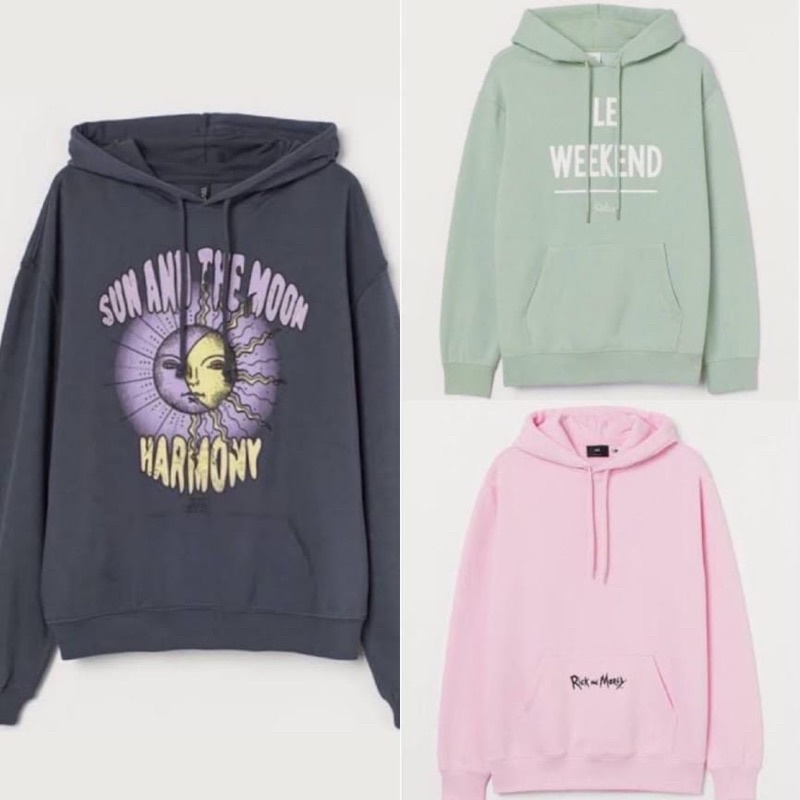 hoodie h*m SUN AND THE MOON/LE WEEKEND/RICK AND MORTY