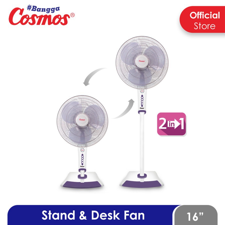 COSMOS Kipas Angin 16 SEN - Kipas Angin Stand Fan & Desk Fan 16" / Kipas Angin Berdiri 16 Inch