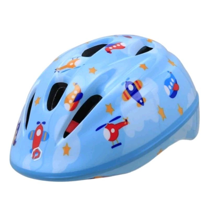 Helm Polygon Kids Aero . Helmet Sepeda Anak Biru Blue Skuter Scooter Sepatu roda