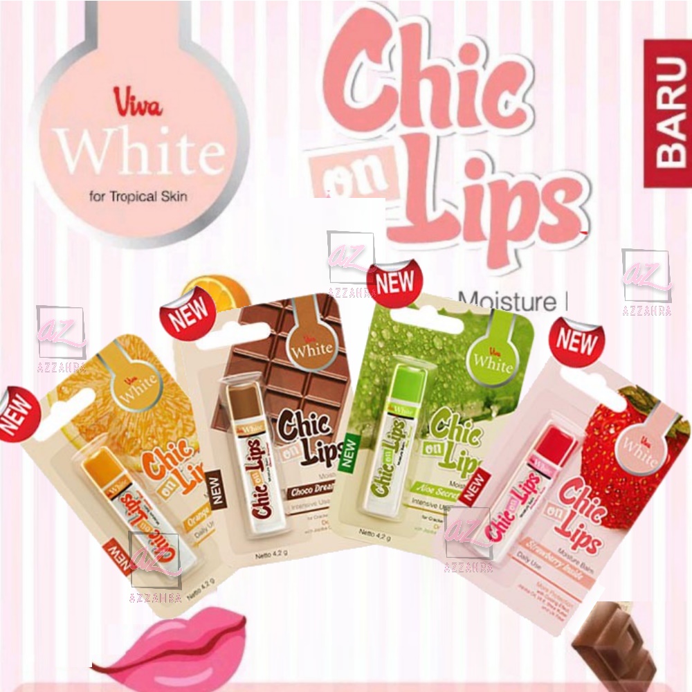 Viva Chic On Lips Lip Balm Pelembab Bibir Moisture Jojoba Oil, Aloe UV Filter Vit E 4.2g