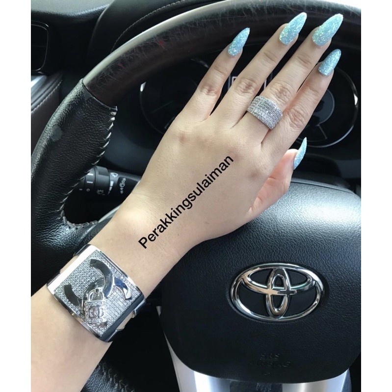 Gelang Perak Fashion Motif Chanel Gembok