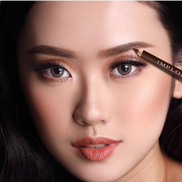 ✿ELYSABETHME✿ I♥M♥P♥L♥O♥R♥A Implora cosmetic pensil alis dark brown eyebrow pencil serut asahan