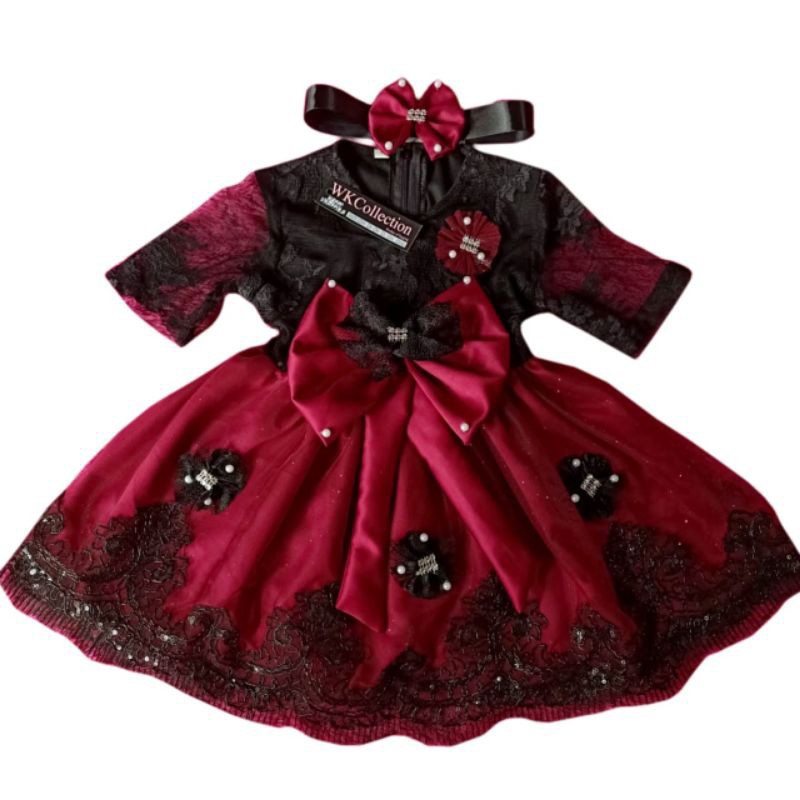 Rara Gaun pesta anak dress anak bahan brokat tile sprinkle