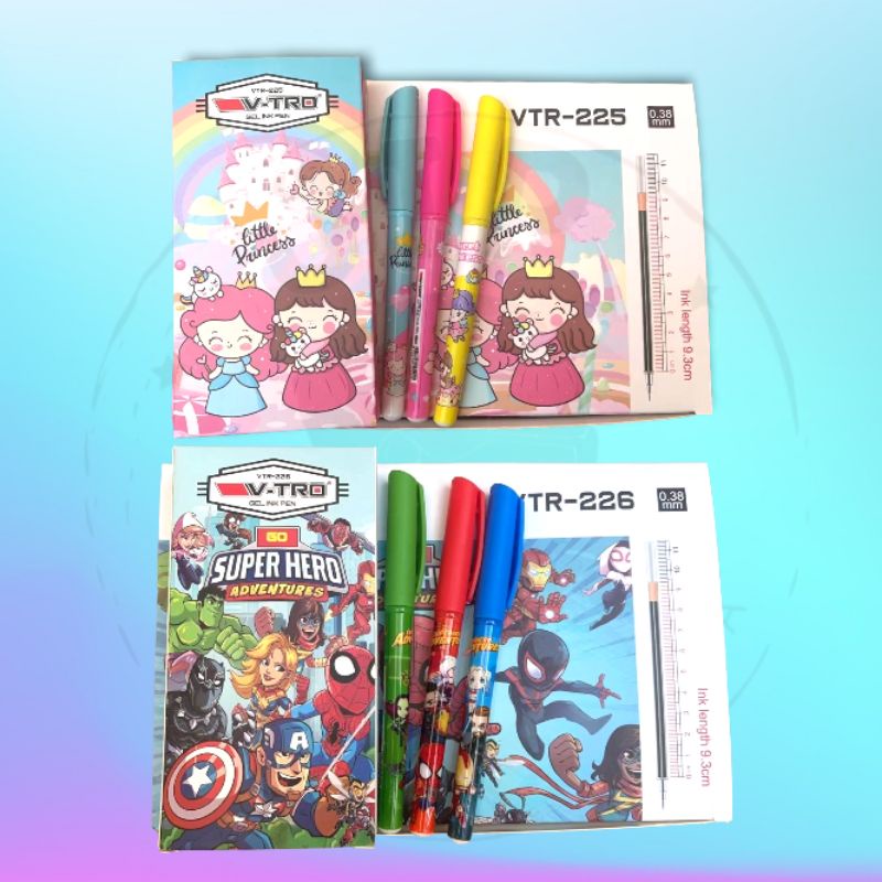 

12pcs Pulpen Gel Youmei Karakter V-tro / Bolpoin Ballpoint Gel pen Pulpen Fancy (Pack)