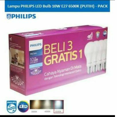 PHILIPS LAMPU LED 10WATT PAKET  ISi 4