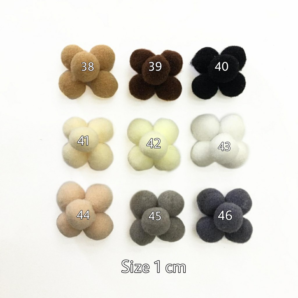 1 PACK - 1 CM &amp; 1.5 CM POMPOM HALUS ANEKA WARNA