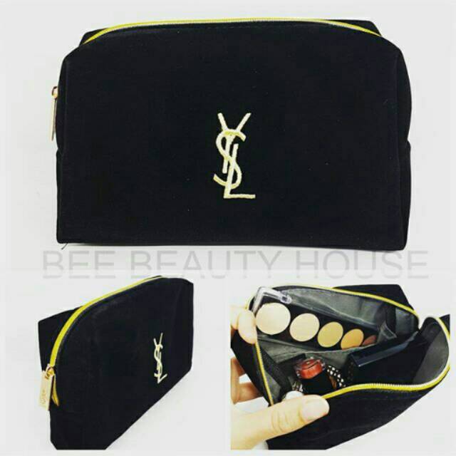 Dompet makeup pouch YSL Suede Counter Gift original