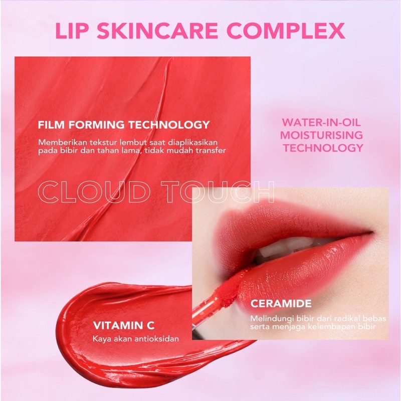 YOU Cloud Touch Fixing Lip Tint | Soft Velvet Finish Lip Stain | Korean Style Lip Tint Bibir | Melembapkan Tahan Lama ( YOU MAKEUPS OFFICIAL STORE )