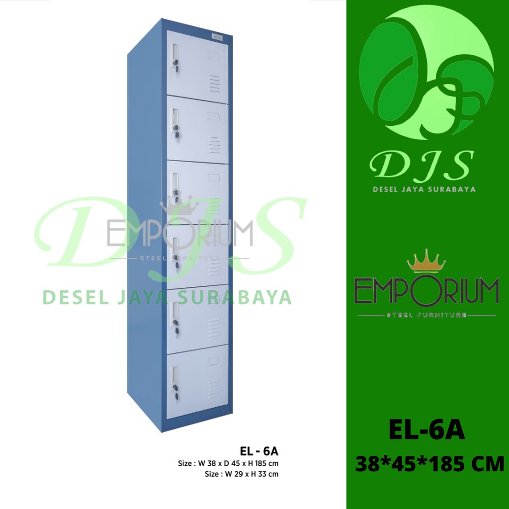 loker besi 6 pintu - Locker besi 6 pintu -  type EL 6A - Loker Karyawan - Loker Besi 6 Pintu