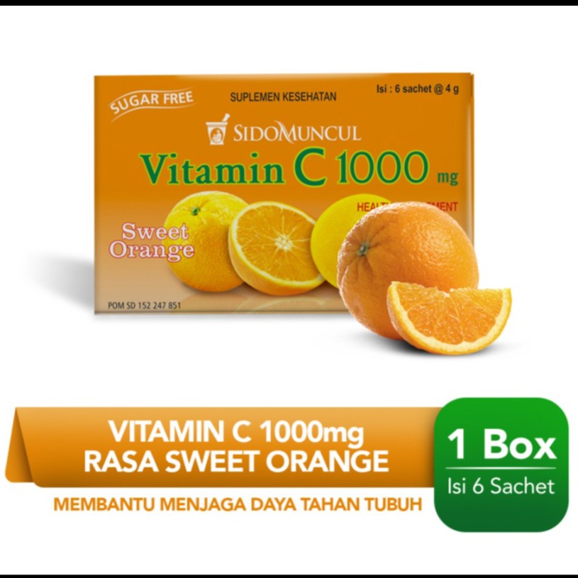 

Vitamin C 1000mg Sido muncul 6sachet Sweet Orange