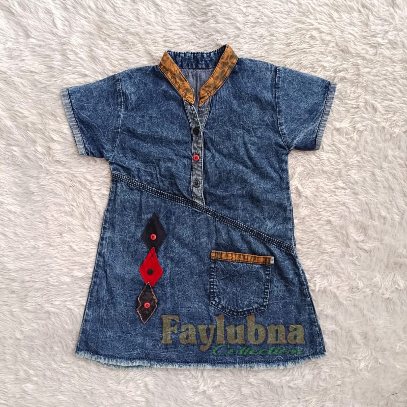 Dress Jeans Anak Usia 4-6 Tahun / Dress Anak Perempuan / Jeans Dress Rawis / Pakaian Jeans Anak