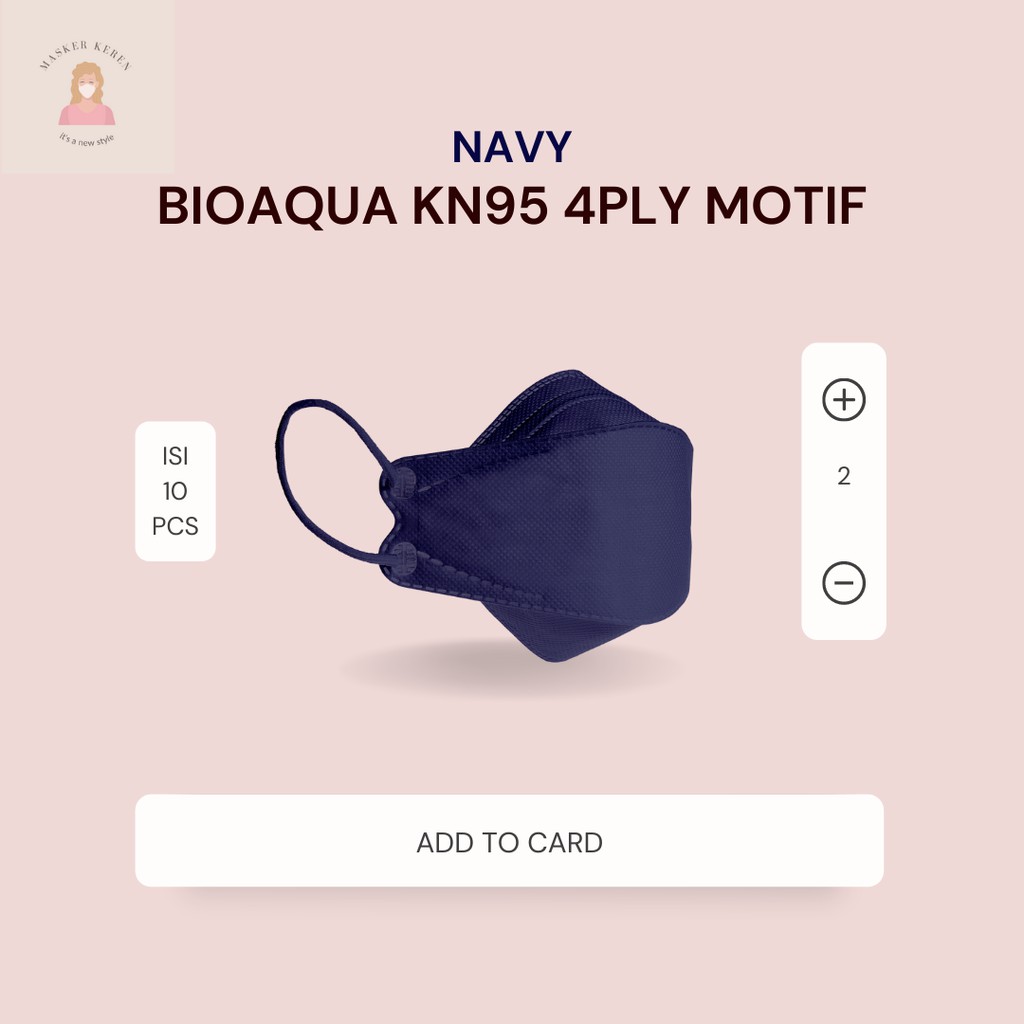 BIOAQUA Masker Dewasa NAVY Earloop Original KN95 Murah