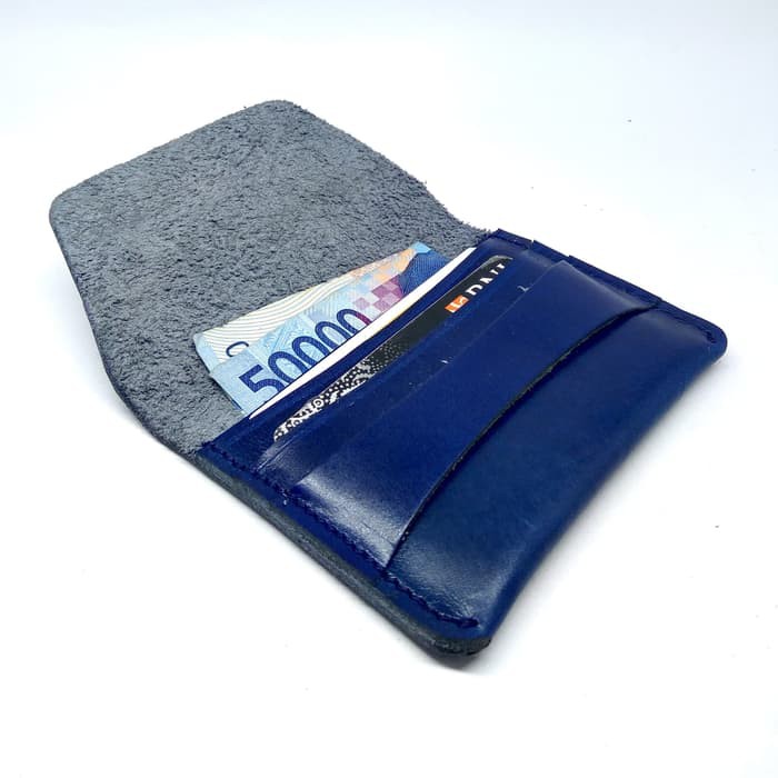 dompet kartu model selip slim wallet simpel minimalis biru PHWL298