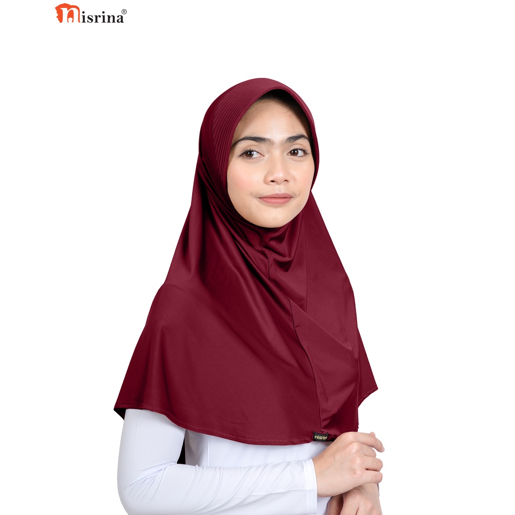 Nisrina Fashion Muslim Jilbab Instan Polos Citra Narurita-Maroon