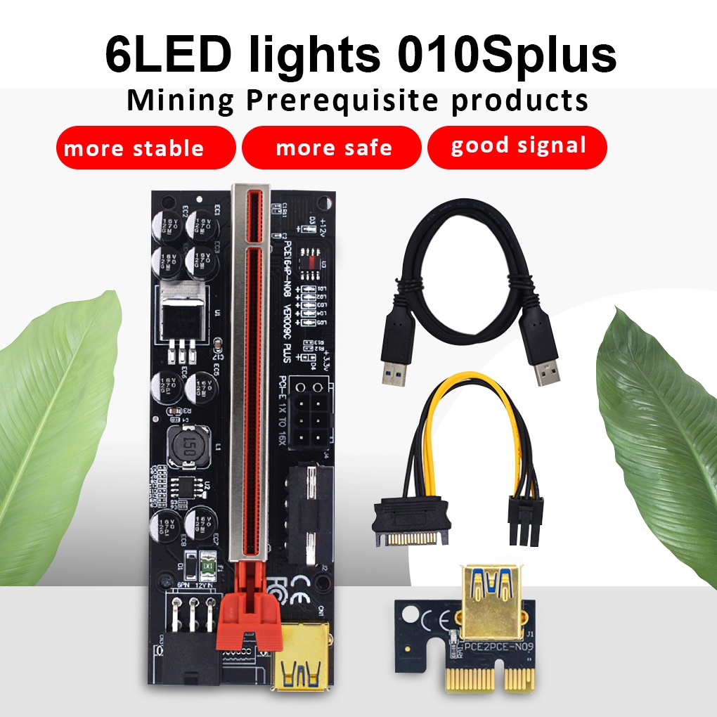 2021 Adapter Riser Card Pci-E Ver009C Plus 1x Ke 16x Pci-E Usb 3.0 Gpu Untuk Komputer