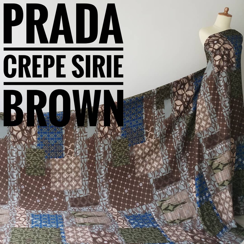 Kain Meteran Prada Crepe Sirie Brown (0.5M)