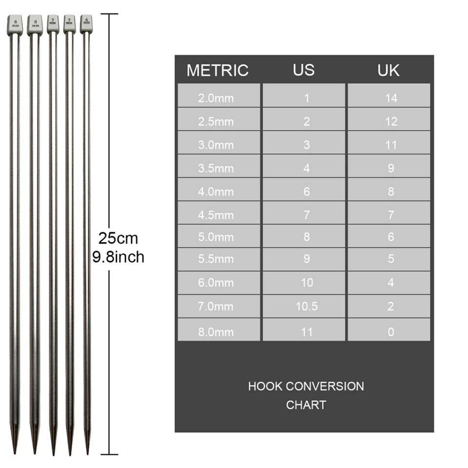 Paket Breien / single pointed knitting needle aluminium + aksesoris rajut FREE POUCH BAP50