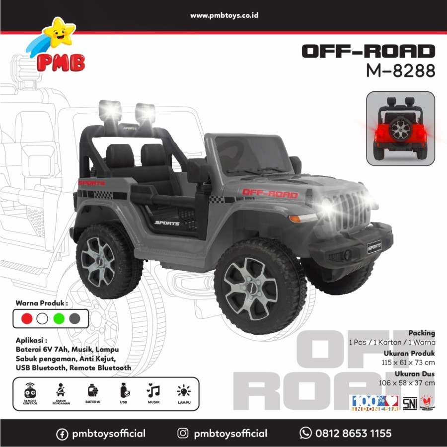 Terlaris Mobil Aki Anak Remot Control Aki Anak Jeep Off Road M 8288 OFF ROAD