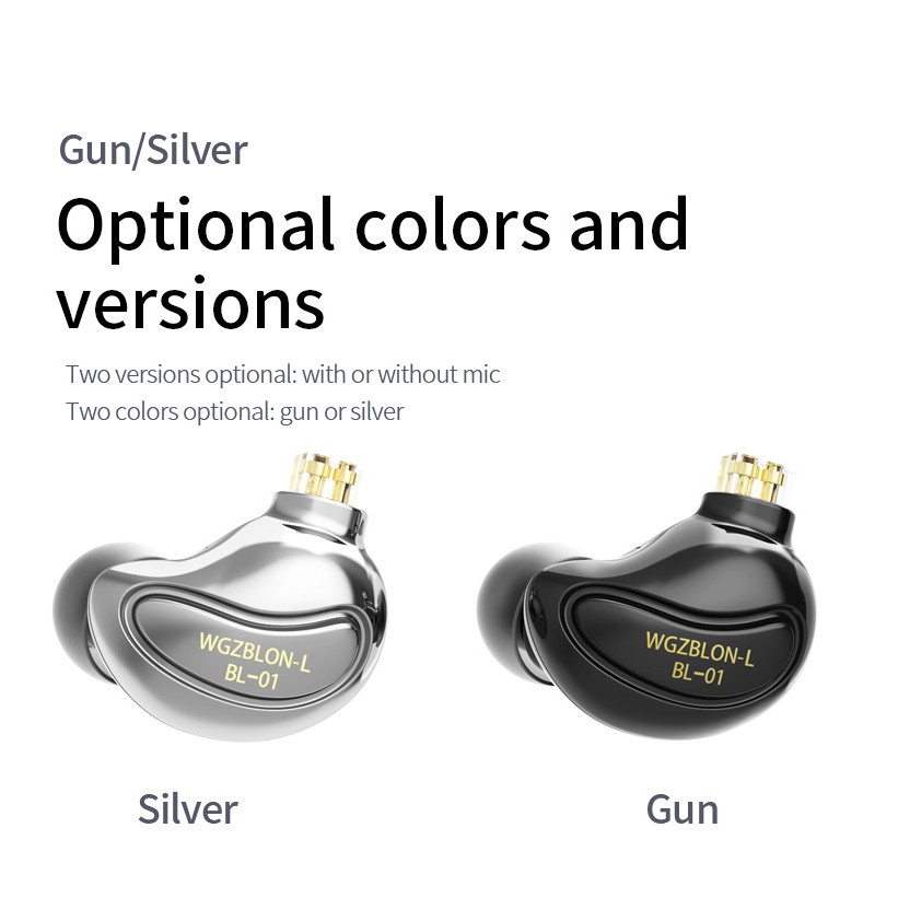 Blon Bl-01 Bl01 Headset In-Ear Driver Diafragma Kabel 2pin 10mm Biologi Fiber Untuk Dj / Lari