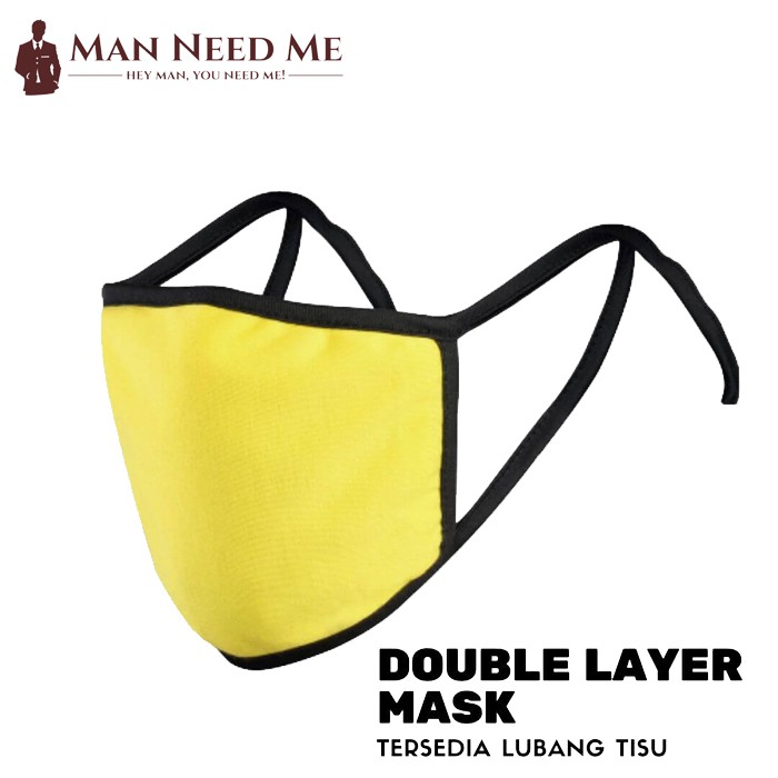 Masker Katun Anti Microba 2 ply / Masuk Tisu - Earloop - 1 Lusin