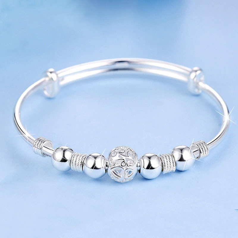 Fancyqube Gelang Keberuntungan Bahan Sterling Silver 925 Untuk Wanita