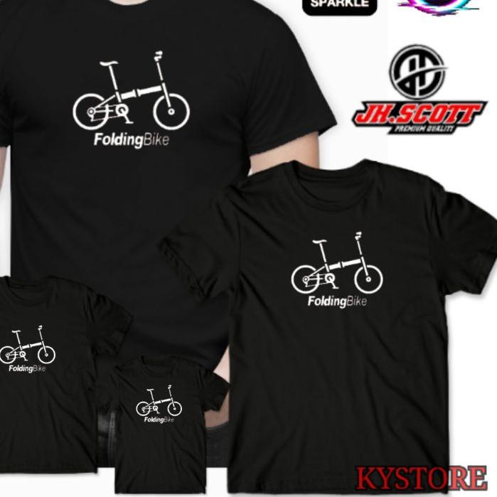 [QF77V] Nyaman .kaos pria sepeda folding bike anak dan dewasa edisi baju famili",..,