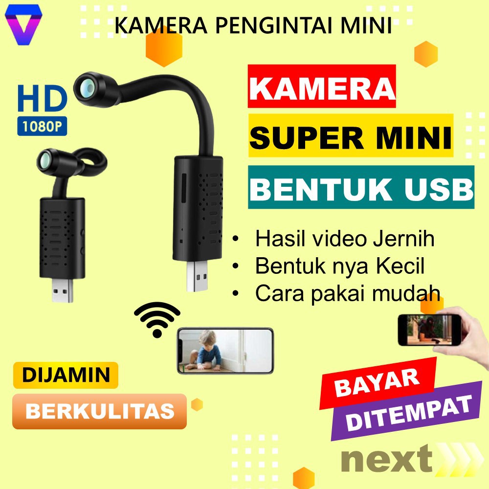 KAMERA MINI KECIL TERSEMBUNYI CAMERA CCTV MINI WIFI PENGINTAI HD SPY CAM IP HIDDEN CAMERA USB MURAH