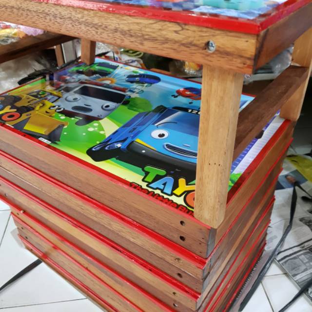 Meja  Belajar  Anak Kayu  Kualitas Super Full Vernis Pelitur  uk   48 x  33 Y1 /Meja Belajar Anak Kayu / MEJA KAYU