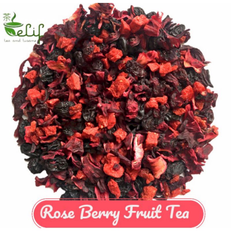 

ELIF TEA Rose Berry Fruit Tea : Rosehip, Cranberry, Strawberry, Peach Fruit