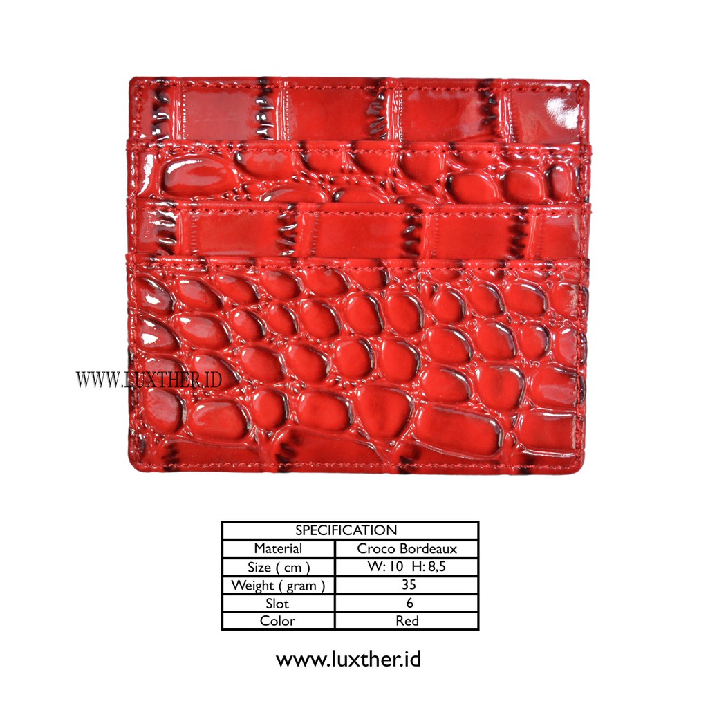 LUXTHER - CARD WALLET / 6 SLOTS / CROCO LEATHER / CARD HOLDER / DOMPET TIPIS / DOMPET KARTU