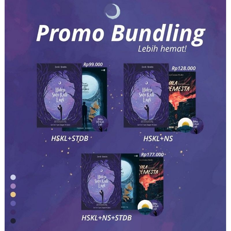 BUKU HIDUP SATU KALI LAGI, SENI TINGGAL DI BUMI, & NYALA SEMESTA - FARAH QOONITA