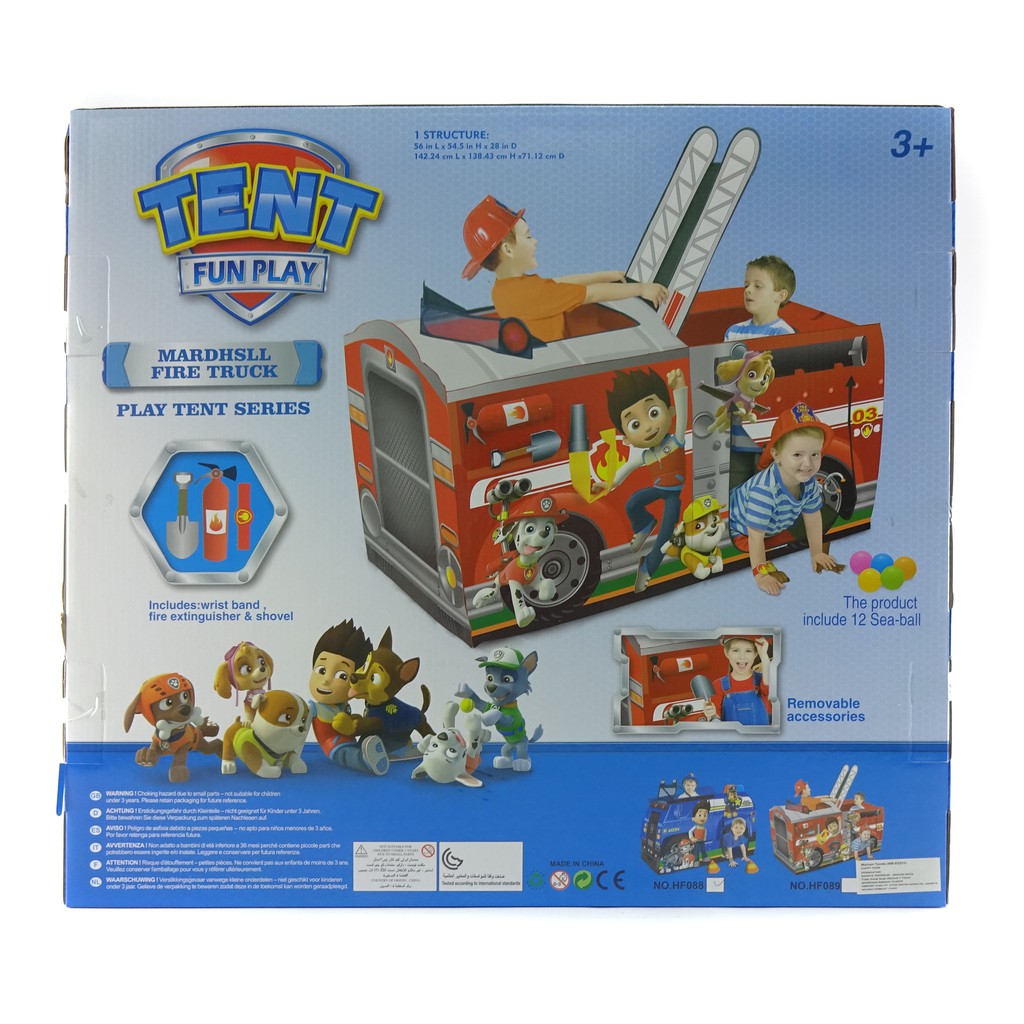 paw patrol marshall fire truck play tent