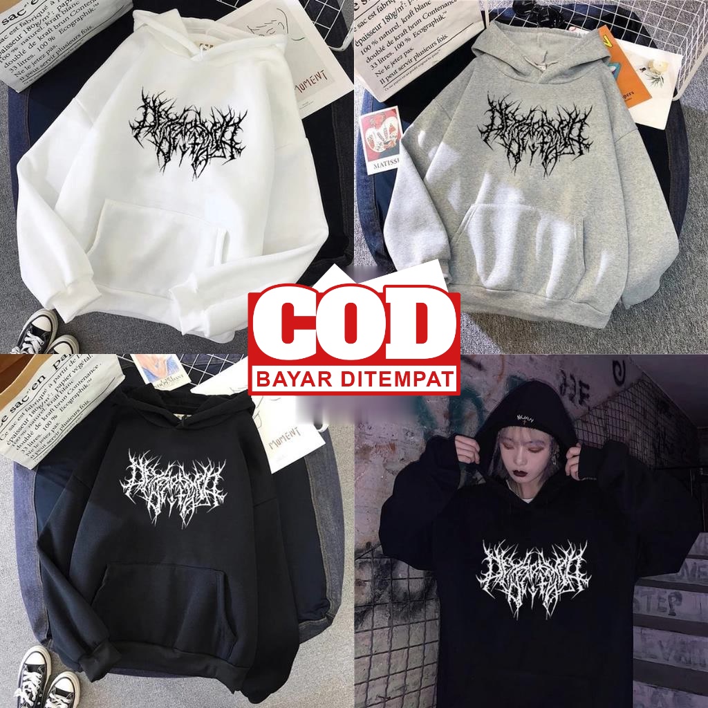 PROMO COD HOODIE PRIA WANITA HARAJUKU GOTHIC KOREA HOODIE SWEATER BAHAN FLEECE