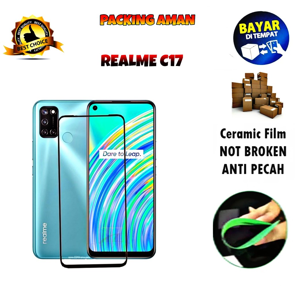 Tempered Glass Ceramic Film Anti Gores Keramik for REALME C17 [Full Cover Full Screen]