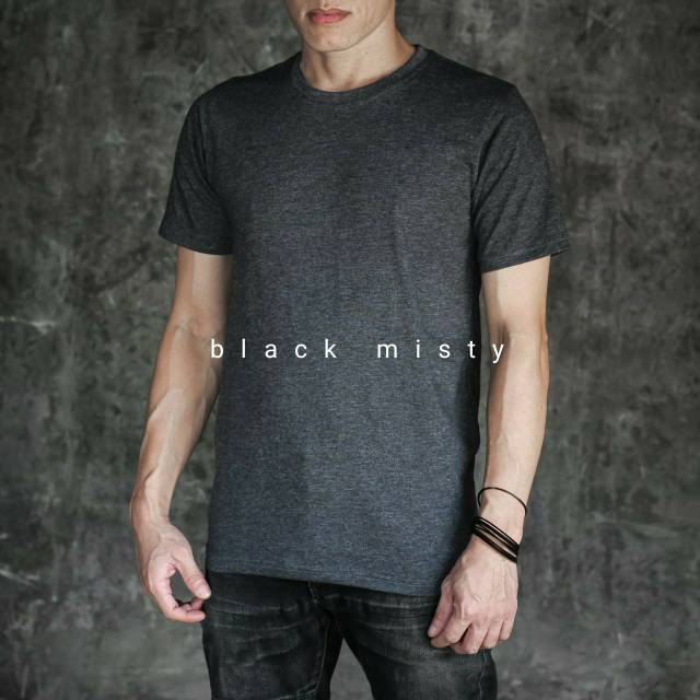  kaos  polos  BLACK HITAM  MISTY Shopee  Indonesia