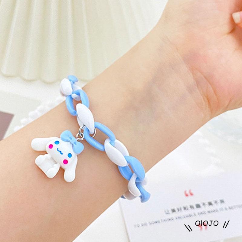 【COD】Gelang Desain Kartun Anjing Telinga Besar Warna Pink Biru Untuk Pasangan