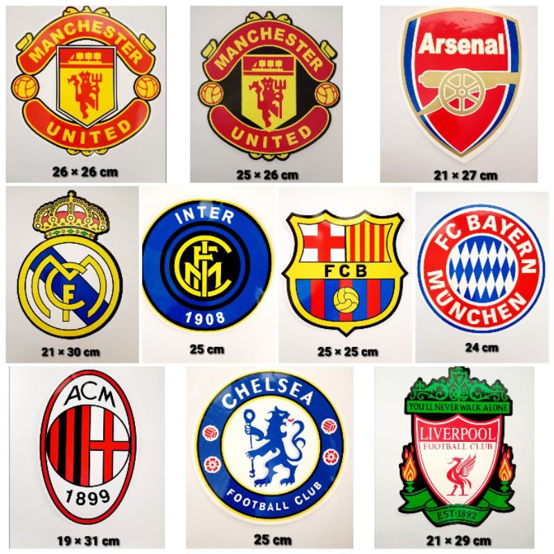 

STIKER graftac logo bola mu,madrid,intermilan,barca,buyer muncent,juventus ,ac milan,mancester city,chelsea,liverpool ,totenham UKURAN BESAR