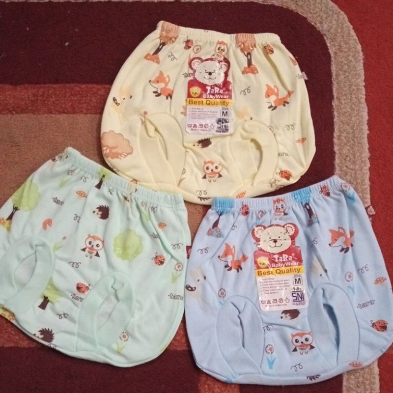 3PC Tara Celana Bayi Warna Model Pop  Print Bahan Lembut dan SNI Usia 0-12Bulan