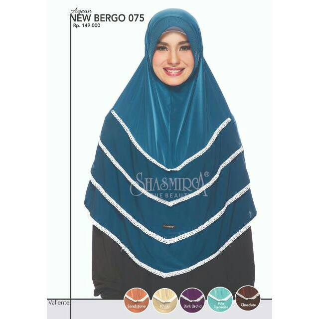 Hijab Instan Shasmira New Bergo 075 Jilbab Instan Spandek Sutra Kerudung Langsung Renda