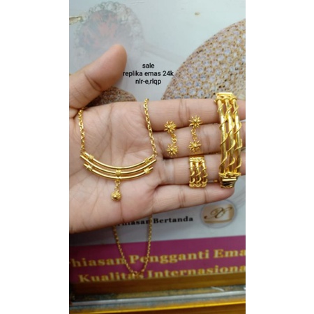 Replika emas 24k,kalung 3bambu cantik mewah persis seperti asli