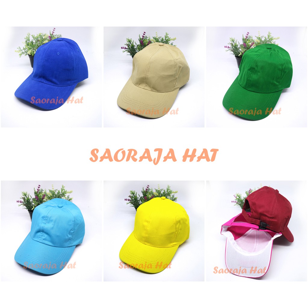 TOPI TWILL POLOS DEWASA BANYAK WARNA BAHAN TEBAL