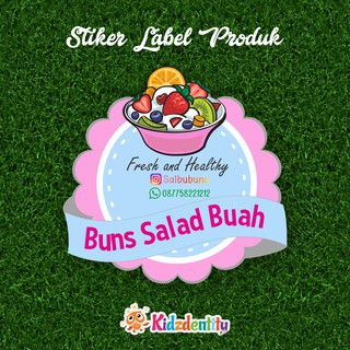 Sticker stiker  label toko produk makanan salad  buah  