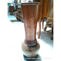 Vas Bunga Guci Kayu Jati _ (Tinggi 57cm)